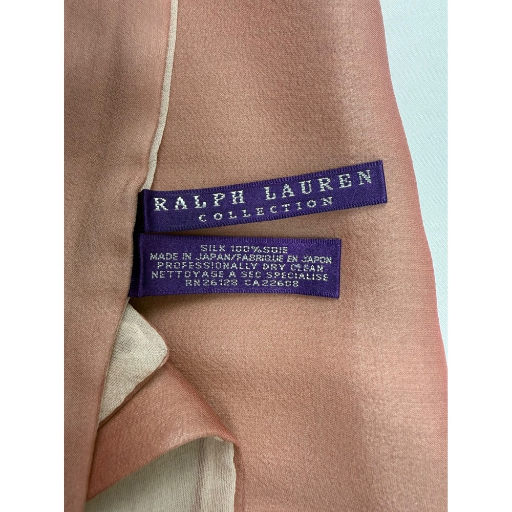 Ralph Lauren Collection Purple Label Silk Scarf Pink Cream Made in Japan - Picture 10 of 14